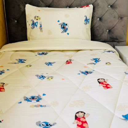 Couvre-lit enfant Stitch Beige Doux