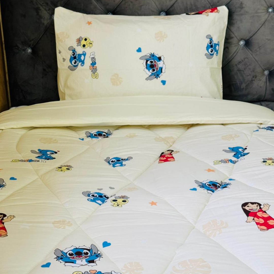 Couvre-lit enfant Stitch Beige Doux