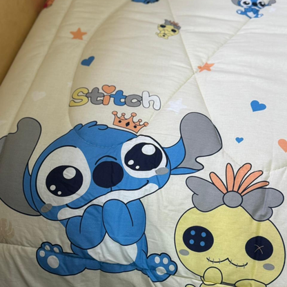 Couvre-lit enfant Stitch Beige Doux